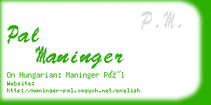 pal maninger business card